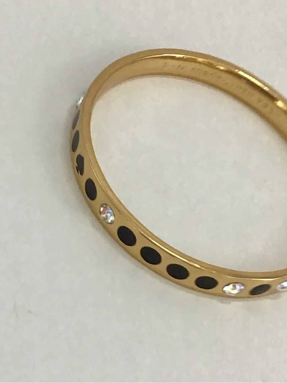 kate spade Gold-Tone Bangle with Black Enamel and Clear Crystals - Picture 4 of 5